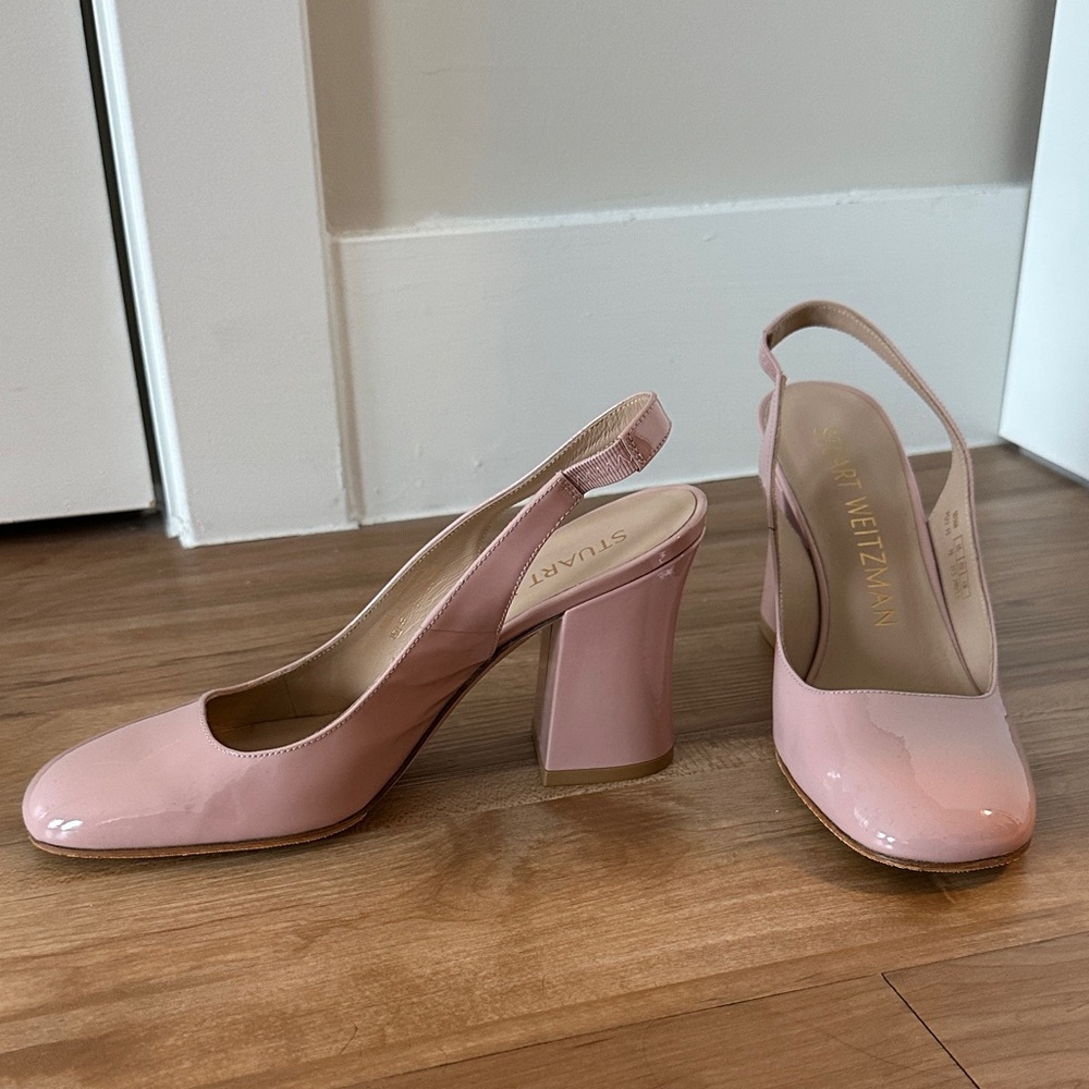 Stuart Weitzman Blush Block Heel Slingbacks - Picture 4 of 7